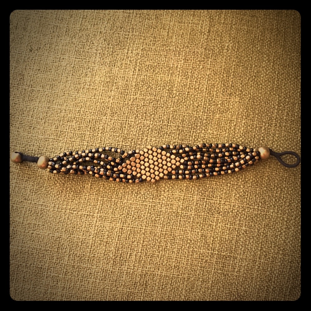 Brass geometrical bracelet, Bohemian collection